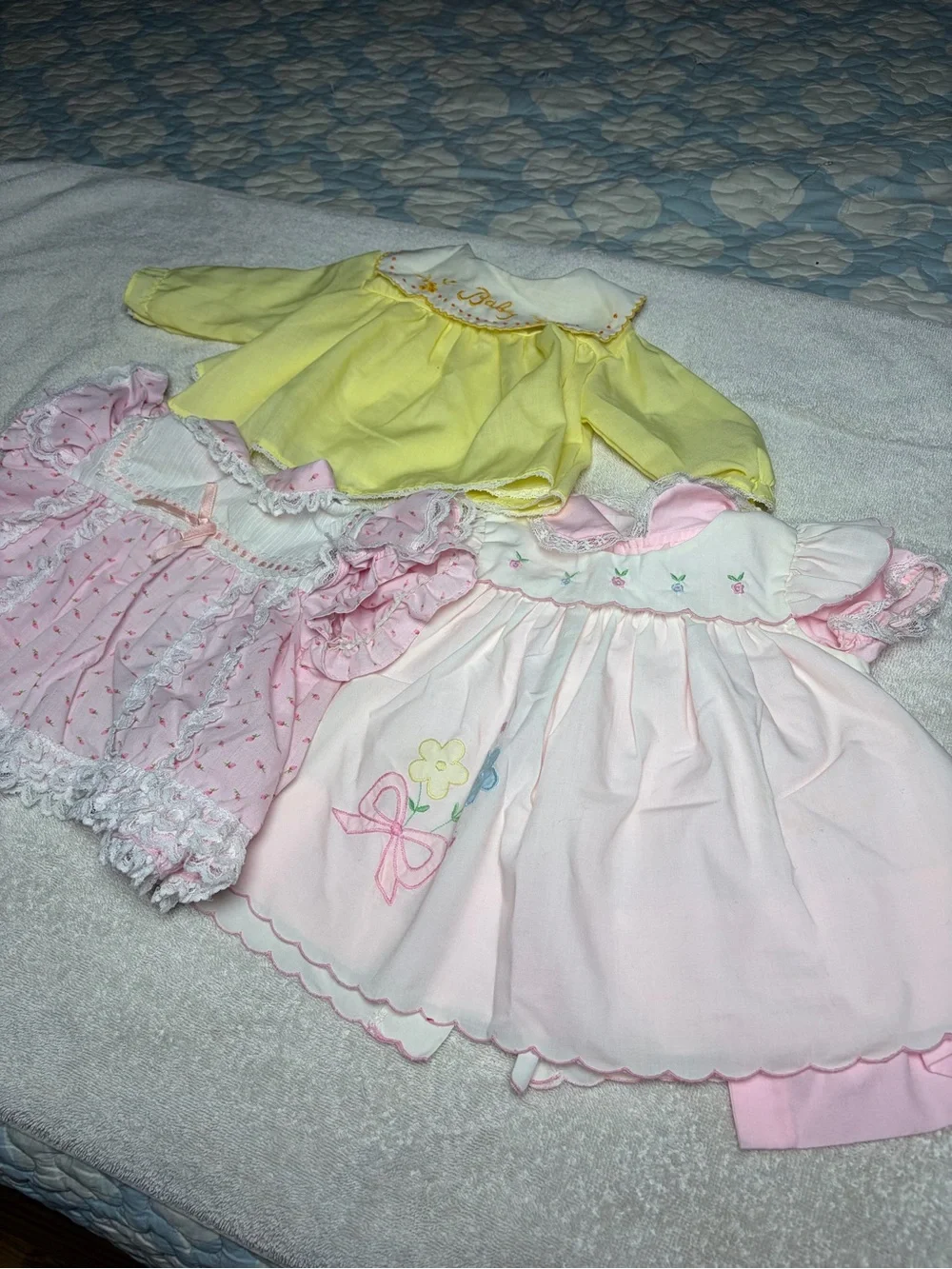 3-Piece Baby Girls Dress Set in Pink & Yellow
